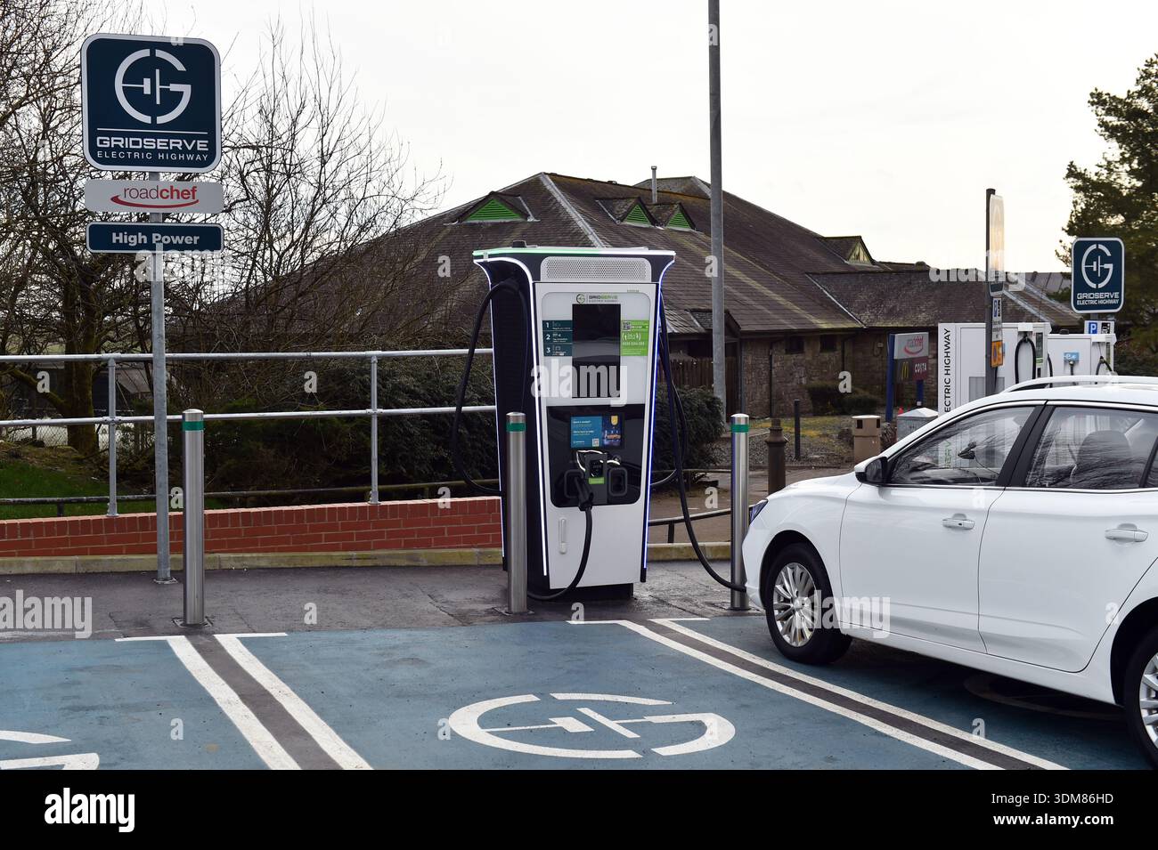 Stazione di ricarica per auto elettriche Regno Unito Foto Stock