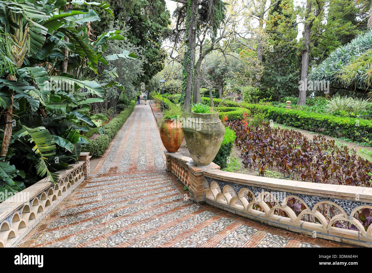 Villa Comunale o Giardino pubblico chiamato 'Parco Florence Trevelyan', un grande parco comunale, Taormina, Sicilia, Italia, Europa Foto Stock