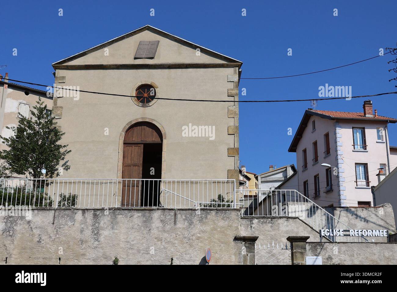 Temple protestant, église évangélique réformée, ville de Thiers, département du Puy de Dôme, Francia Foto Stock