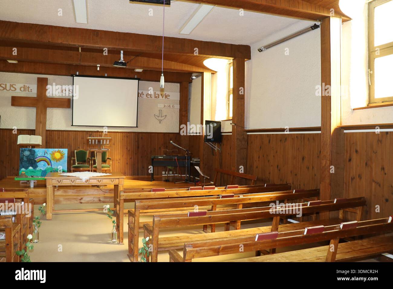 Temple protestant, église évangélique réformée, ville de Thiers, département du Puy de Dôme, Francia Foto Stock