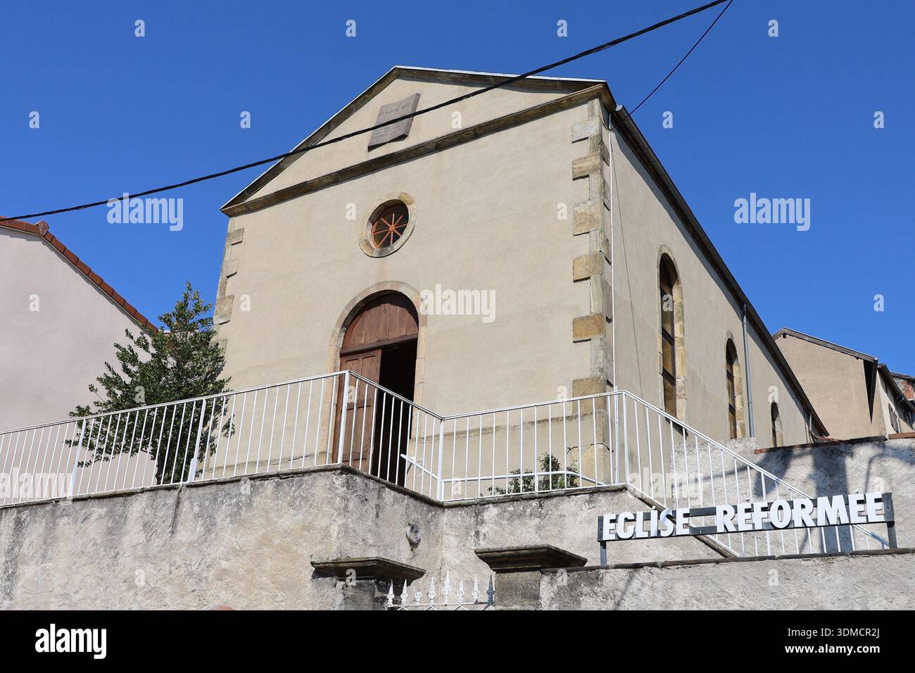 Temple protestant, église évangélique réformée, ville de Thiers, département du Puy de Dôme, Francia Foto Stock