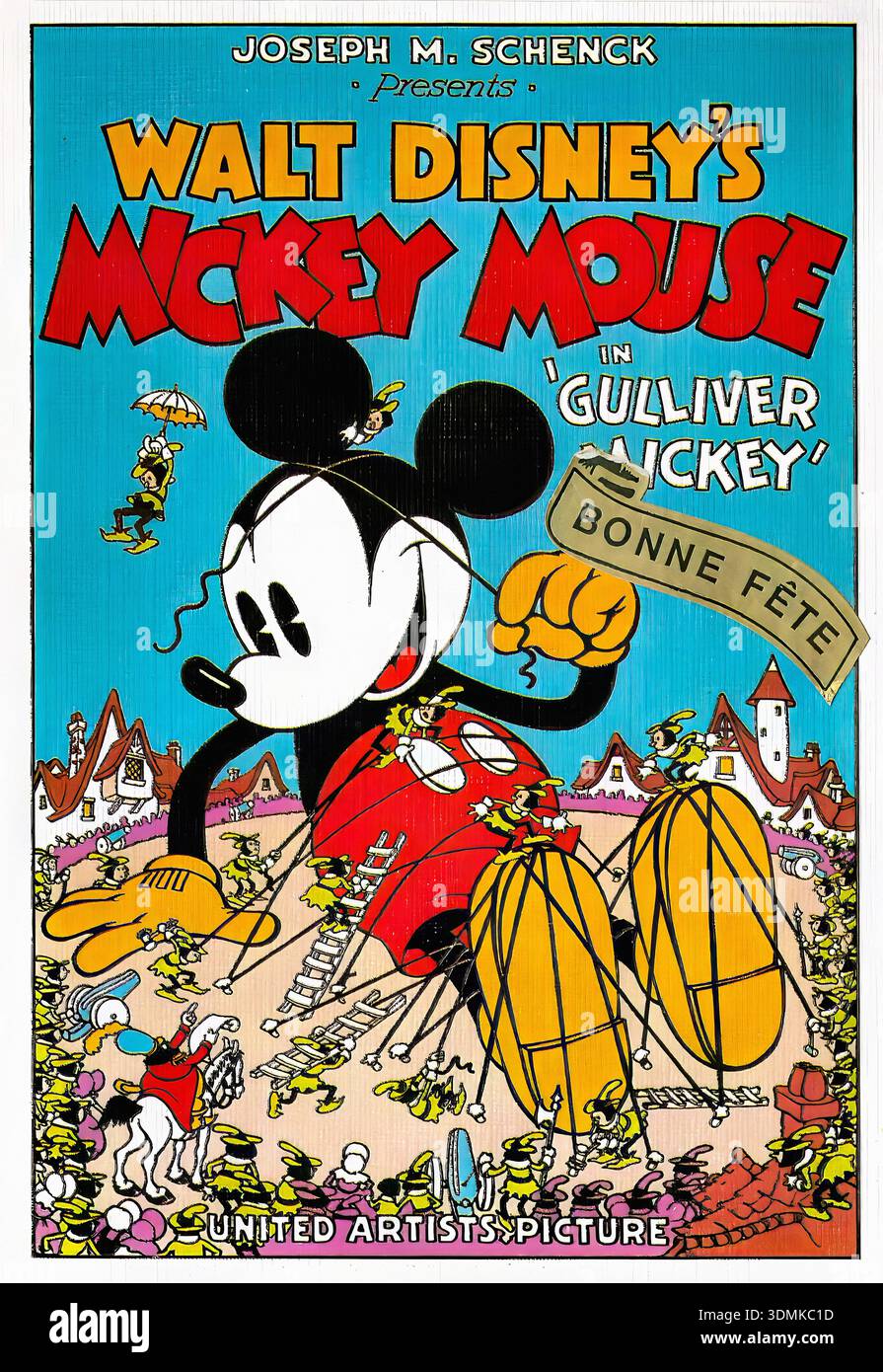 Topolino nel poster del film originale di Gulliver Topolino Foto Stock
