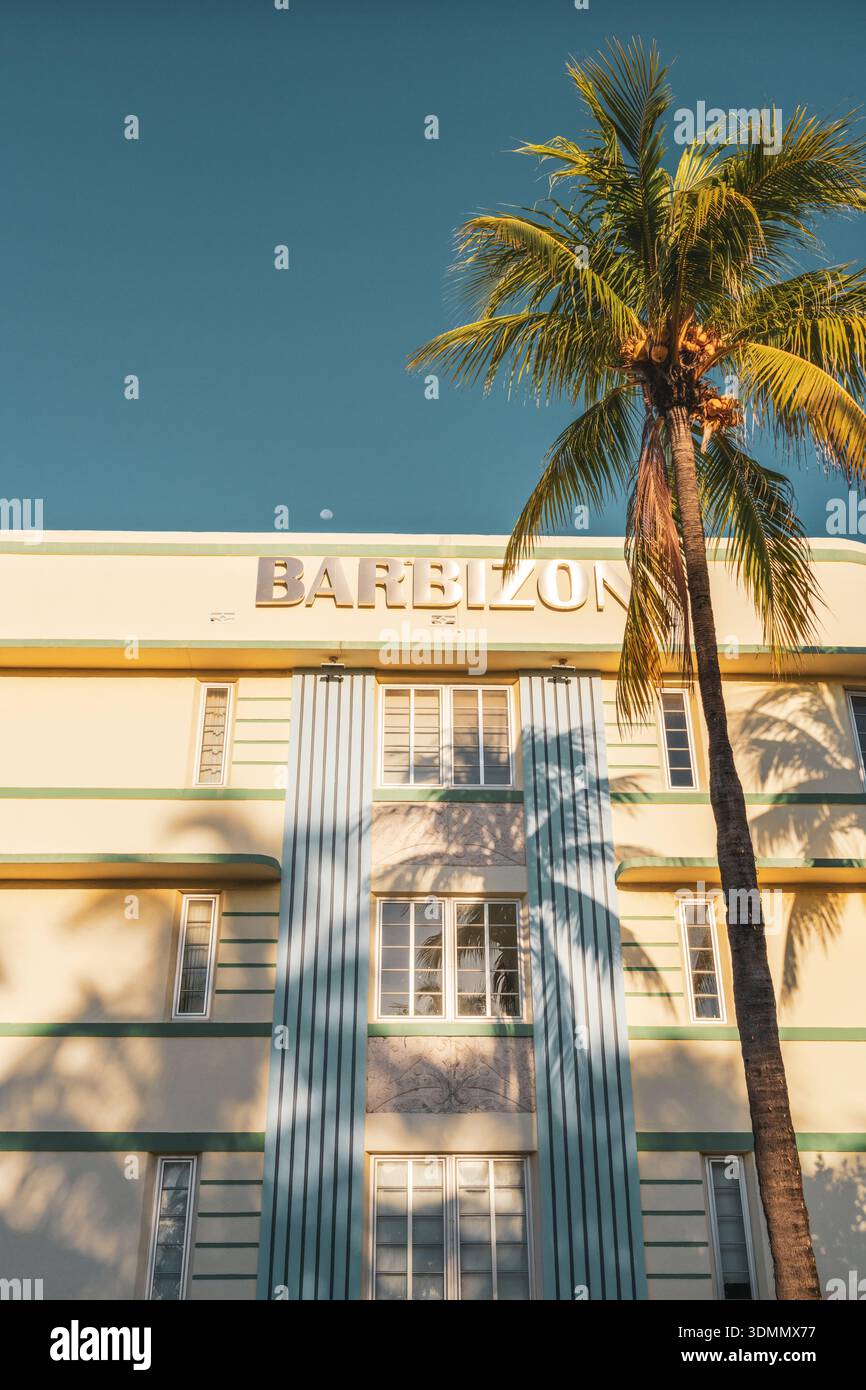 Ocean Drive Art Deco District South Beach, Miami Beach, Florida, Stati Uniti Foto Stock