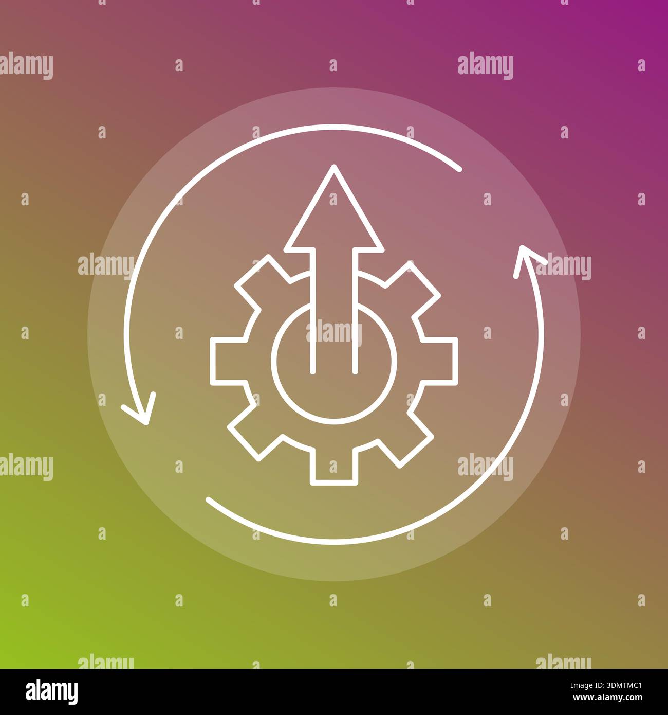 Icona di aggiornamento del sistema. Simbolo freccia di processo. Aggiorna Gear Vector. Segno di rotazione ricarica. Illustrazione Vettoriale