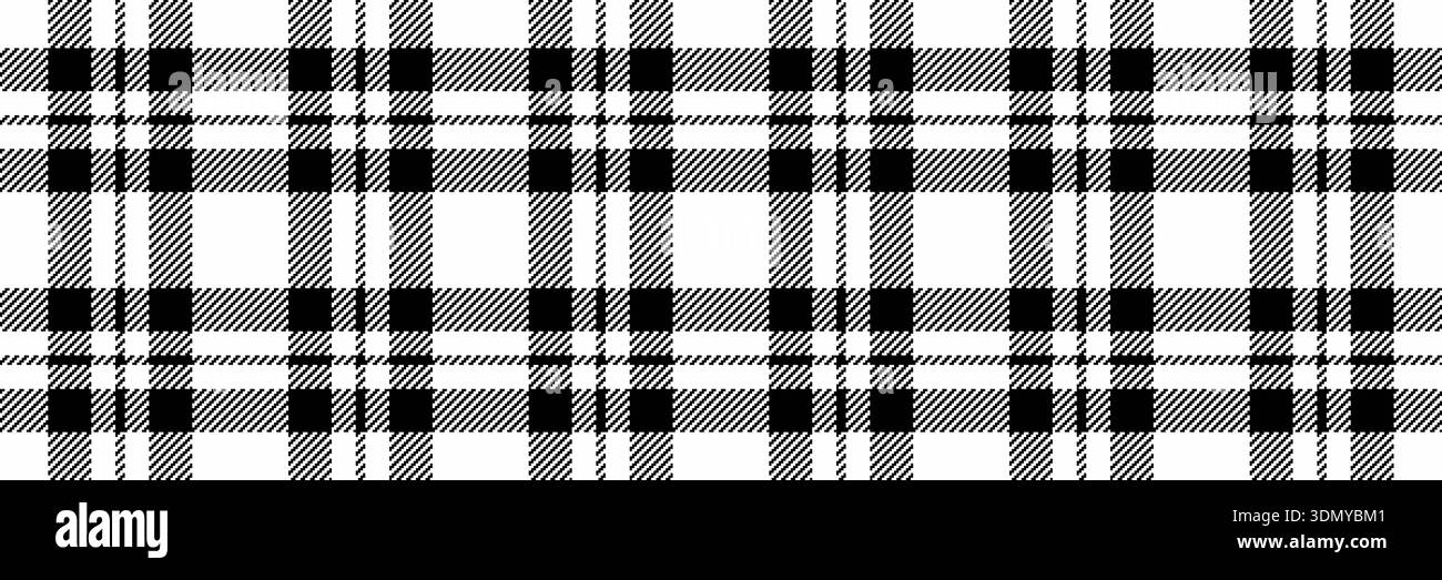 Elegante sfondo in tessuto con motivo a quadri vettoriale e senza cuciture. Motivo a quadretti tessuto sovrapposto nella tavolozza dei colori bianco e nero. Illustrazione Vettoriale