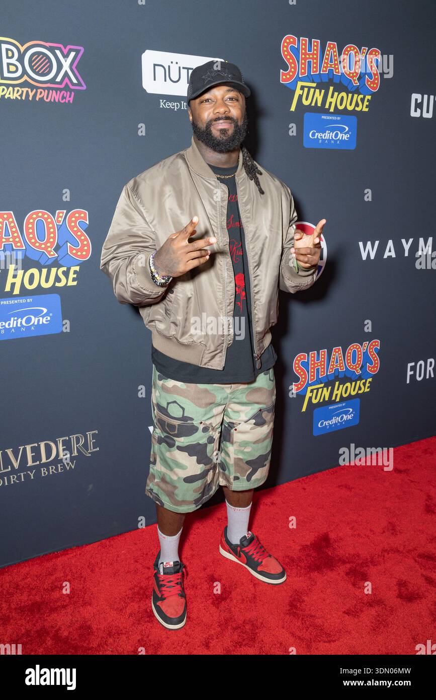 Swerve Strickland partecipa alla Shaq's Fun House presentata da Credit One Bank alla Cow Palace Arena and Event Center di Daly City, California, venerdì 6 febbraio 2026 davanti al Superbowl LX./Sipa USA Foto Stock