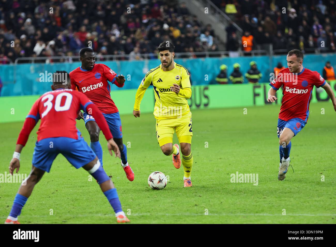 Bucarest, Romania, 29 gennaio 2026, partita di calcio UEFA Europa League tra FCSB e Fenerbahce, accredita Angelescu Dimitrie. Foto Stock