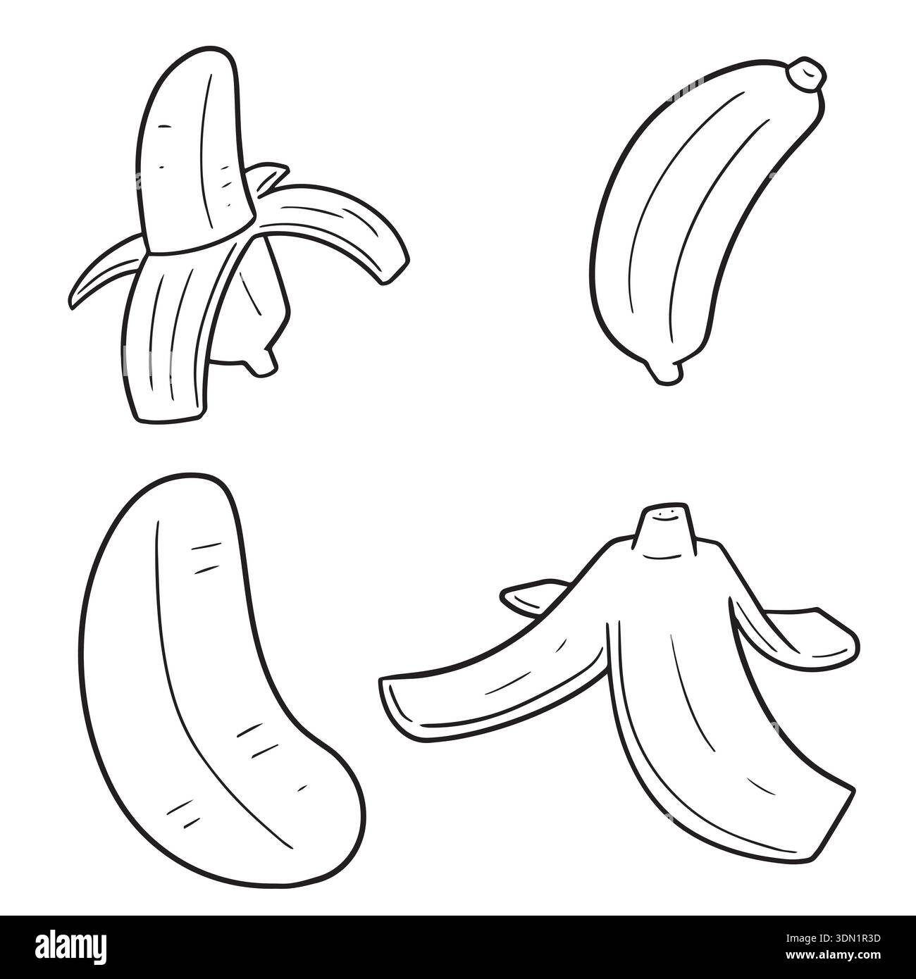 Set di vettore di banana Illustrazione Vettoriale