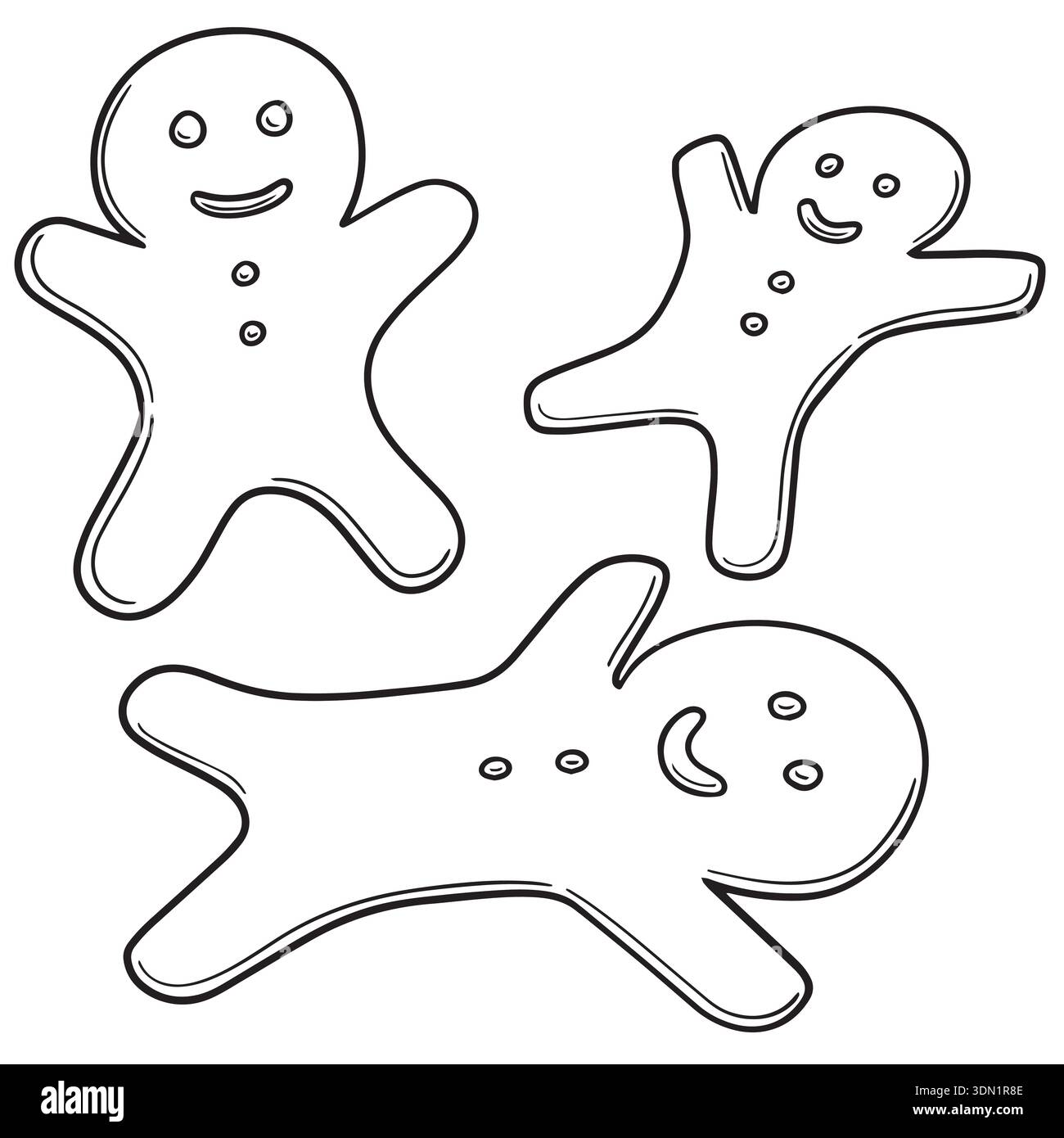 set vettoriale di pane allo zenzero Illustrazione Vettoriale