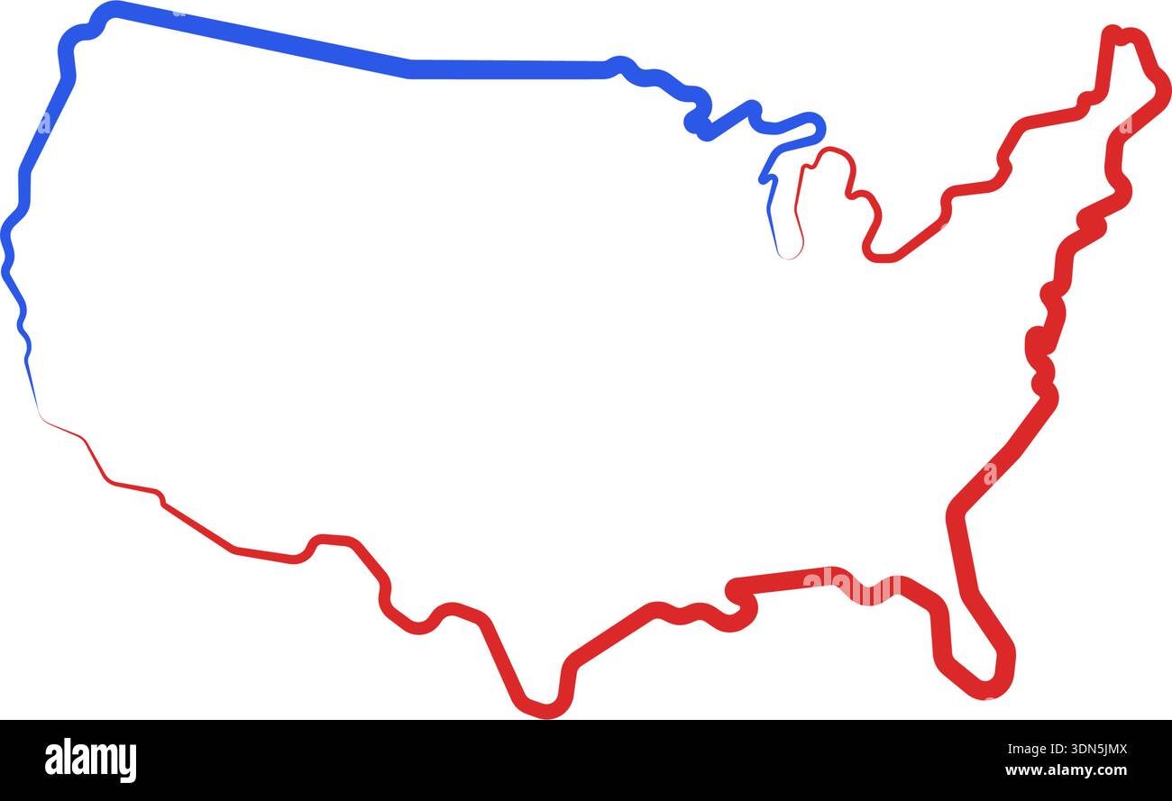 stati uniti d'america stati uniti d'america confine con l'icona vettoriale della mappa usa Illustrazione Vettoriale