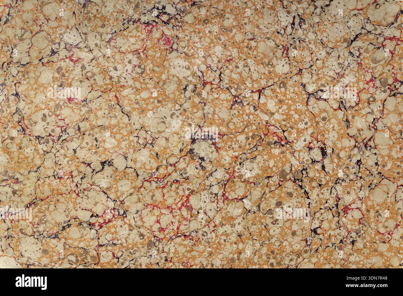 Carta marmorizzata che presenta una texture astratta e colorata per gli sfondi Foto Stock