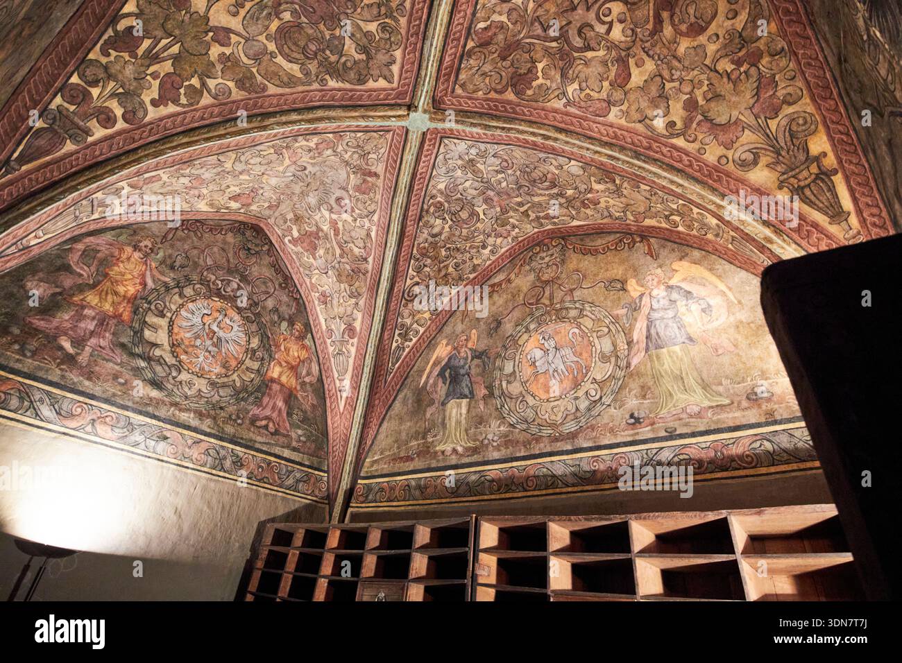 soffitto a volta dipinto ratusz glownego miasta principale museo del municipio di danzica polonia Foto Stock