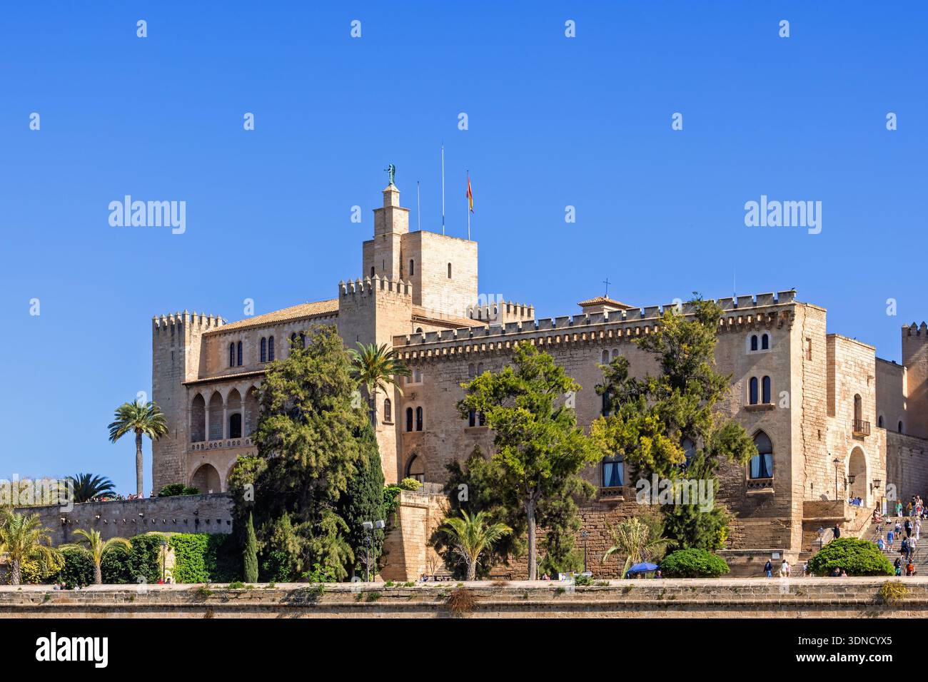 Palazzo reale dell'almudaina a Palma di Maiorca Foto Stock