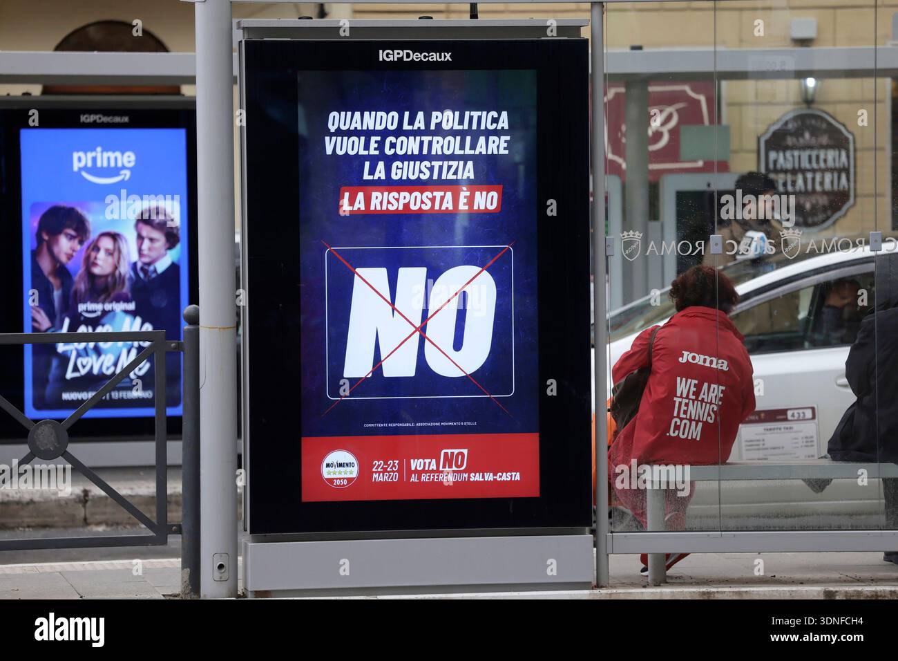 Roma, Italia. 10 febbraio 2026. Via Marmorata Propaganda per il referendum sulla giustizia - Roma-Italia -Martedì10 febbraio 2026 - Cronaca - (foto di Cecilia Fabiano/ crediti: LaPresse/Alamy Live News Foto Stock