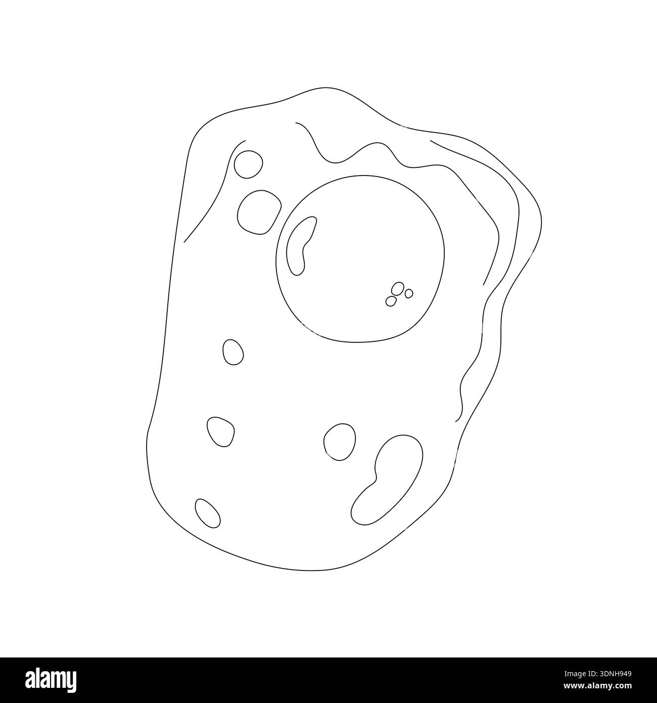 Uovo fritto in stile doodle. Illustrazione vettoriale isolata su sfondo bianco. Illustrazione Vettoriale