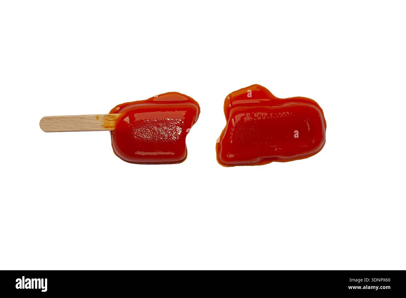 Il gelato al lolly d'arancia si scioglie Foto Stock