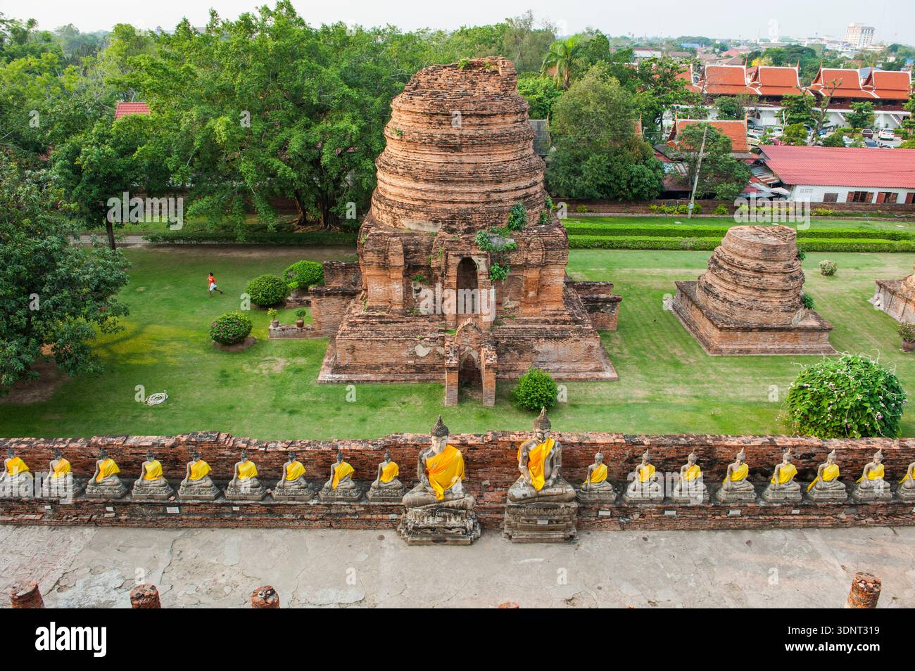 Wat Yai Chai Mongkol tempio, Ayutthaya, Thailandia, Asia Foto Stock