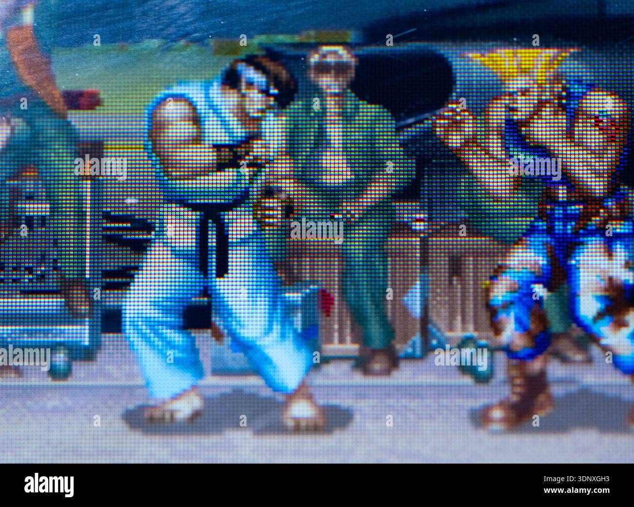 Screenshot del gioco arcade Street Fighter, classico videogioco di combattimento dell'epoca retrò Foto Stock