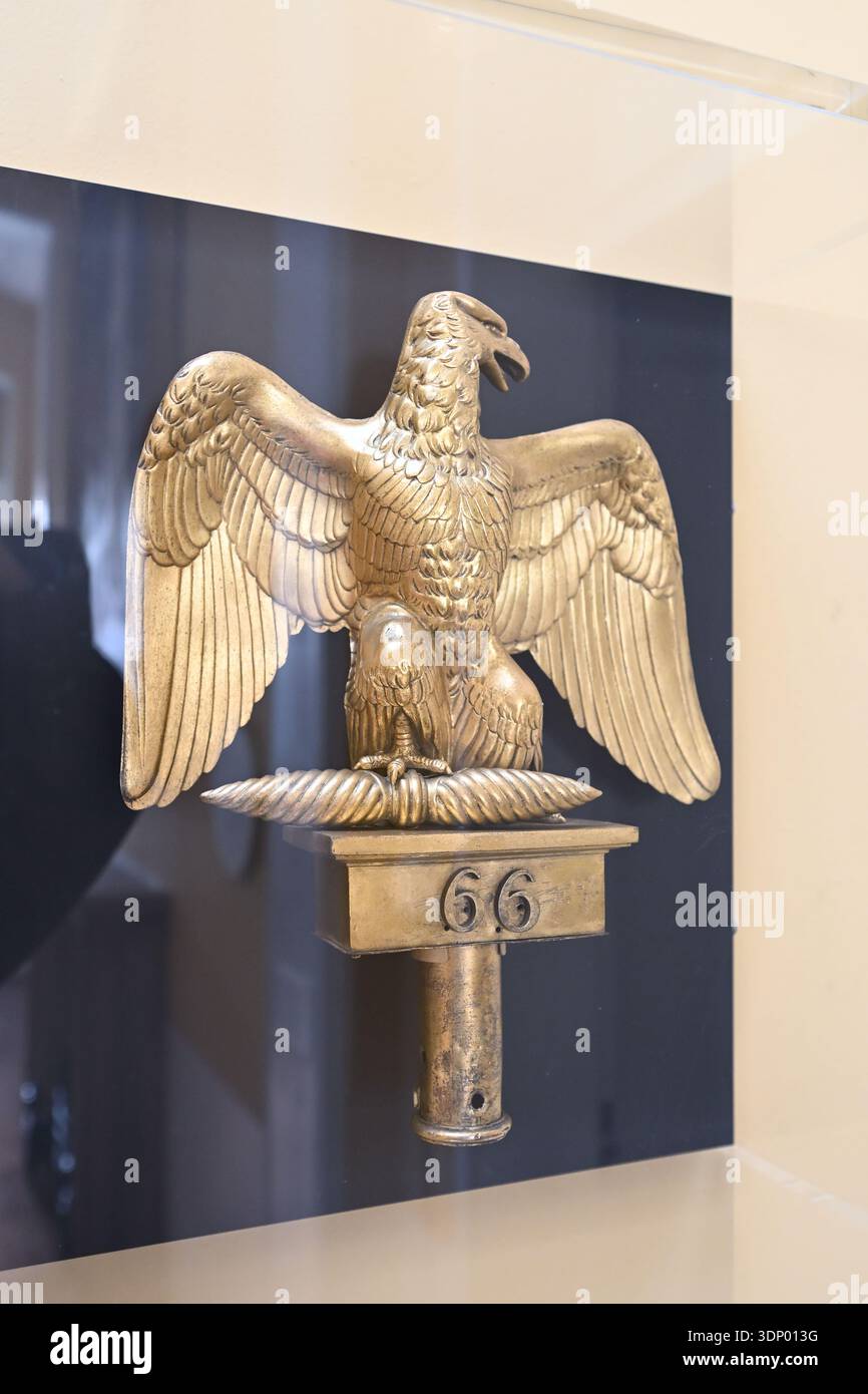 66th French Infantry Imperial Eagle - Wellington Hall - Royal Hospital Chelsea - sede dei Chelsea Pensioners - Londra Regno Unito Foto Stock
