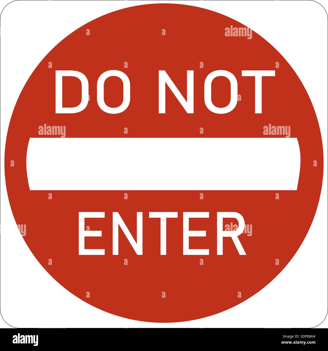 Immagine vettoriale di un cartello autostradale usa non inserire il cartello autostradale MUTCD. È costituito da un cerchio rosso con una barra bianca, più la dicitura non inserire contenuta in un wh Illustrazione Vettoriale