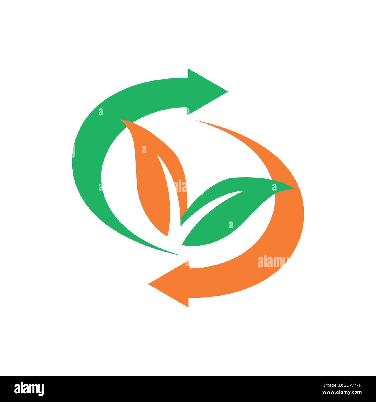 Design del logo organico naturale e lettera o disegno del logo con freccia vettoriale Illustrazione Vettoriale