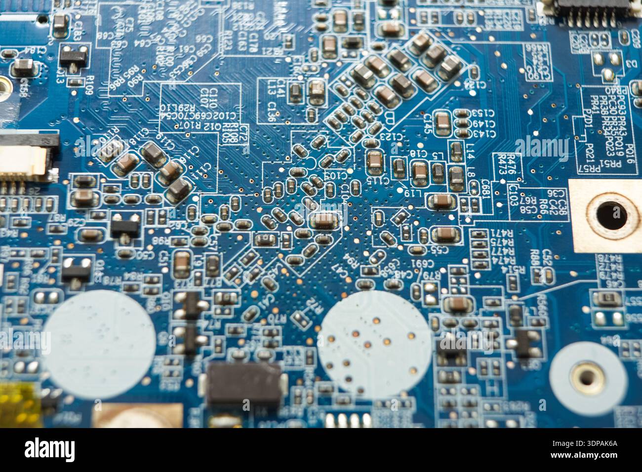 Microcircuito della scheda madre del laptop, primo piano Foto Stock