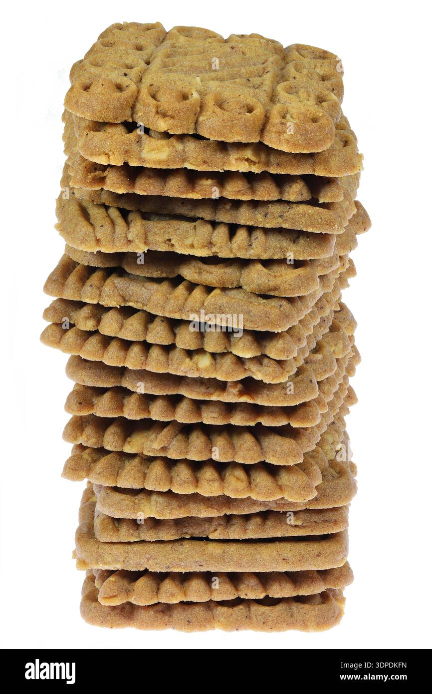 Biscotti «Braune Kuchen» della Frisona orientale isolati su sfondo bianco Foto Stock