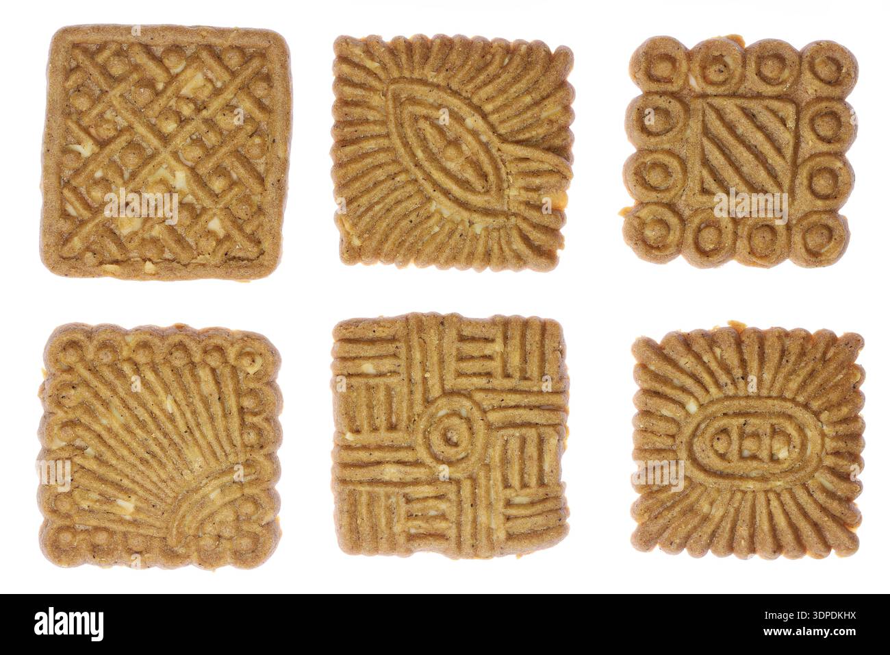 Biscotti «Braune Kuchen» della Frisona orientale isolati su sfondo bianco Foto Stock