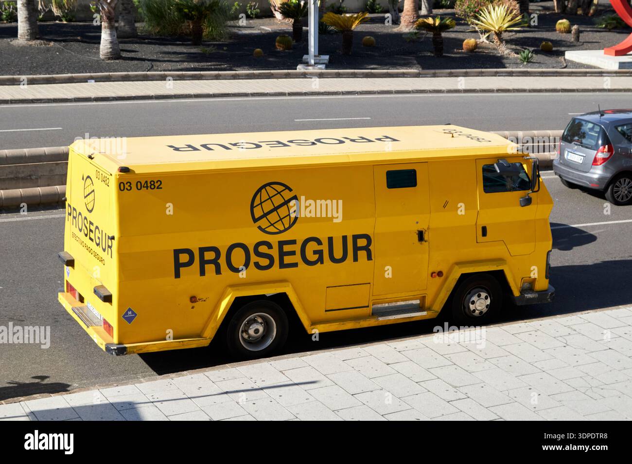 proseguimento della sicurezza delle auto blindate van las palmas de gran canaria, isole canarie, spagna Foto Stock