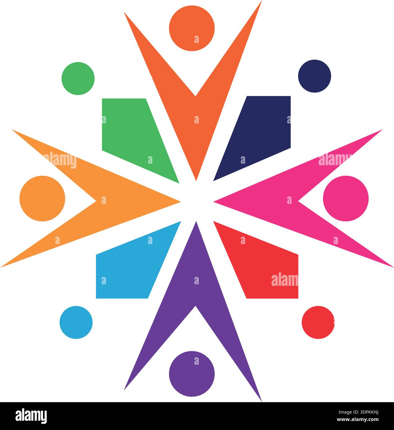 Icona del logo Team Work con il moderno concetto astratto Premium Vector Illustrazione Vettoriale