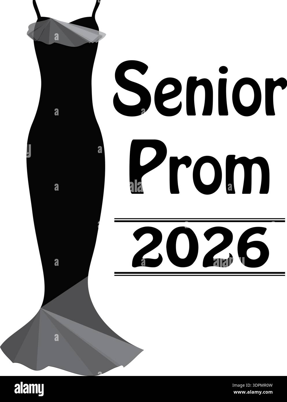 2026 Logo Senior Prom con abito formale Foto Stock