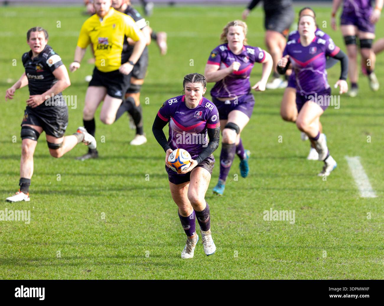 Sandy Park Exeter Sunday15, febbraio 2026. Helen Nelson di Loughborough Lightning in azione durante il match tra Exeter Chiefs Women e Loughborough Lightning Women The PWR Sandy Park Exeter Sunday15,febbraio,2026Sandy Park , crediti: Martin Edwards/Alamy Live News Foto Stock