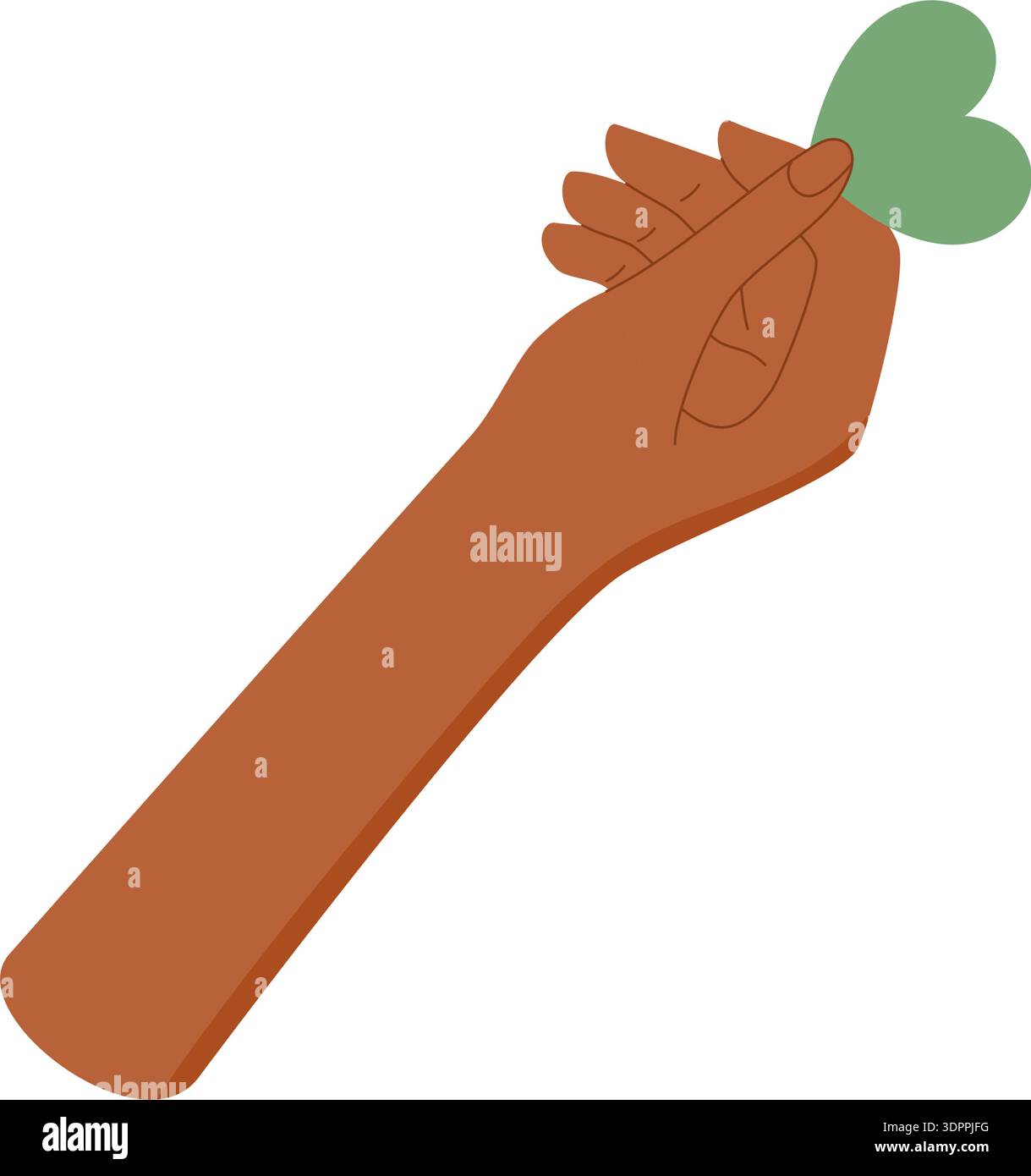 Mano con simbolo cuore verde Illustrazione Vettoriale