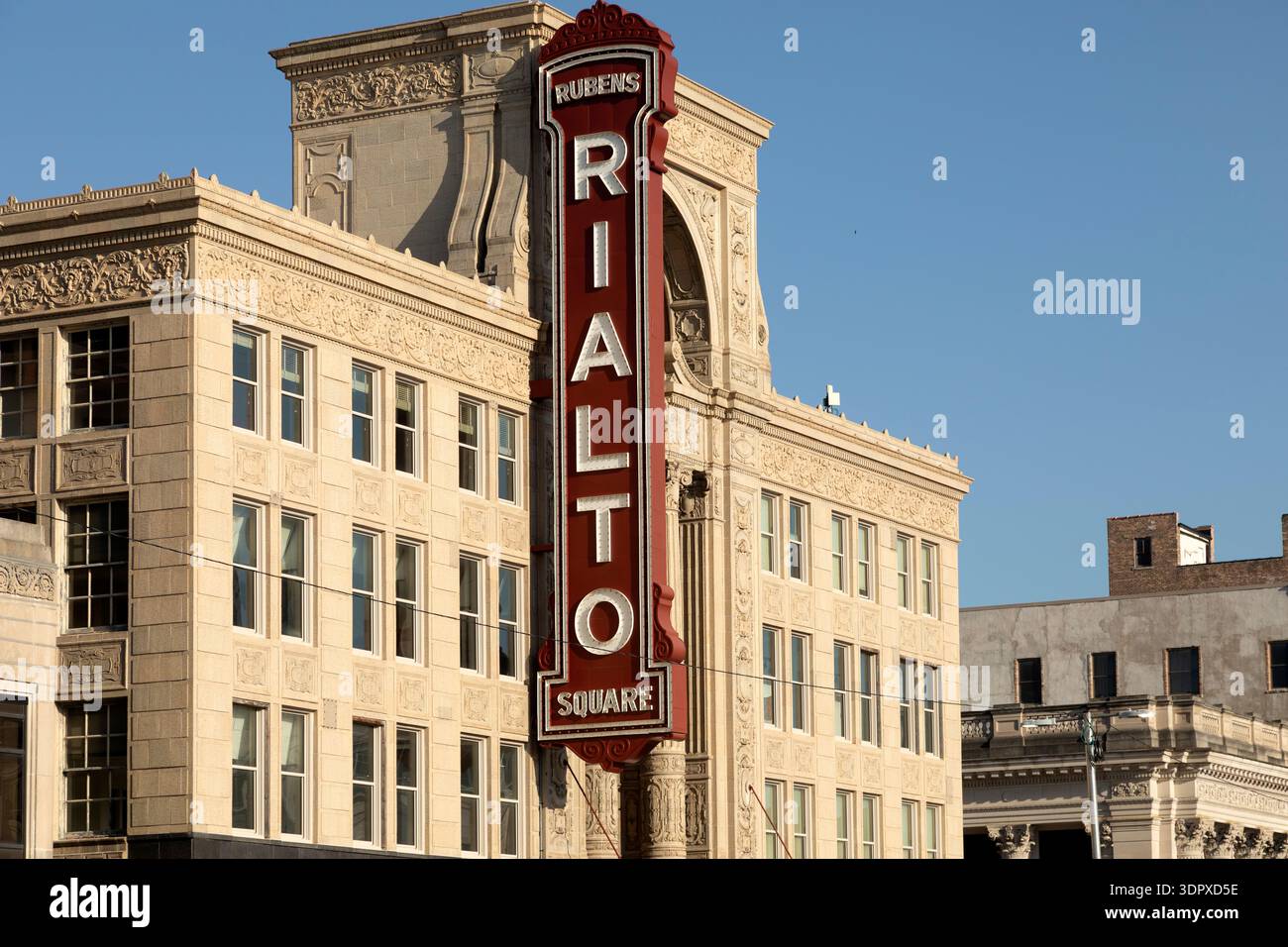 Segui le indicazioni per il Rialto Square Theatre di Joliet, Illinois, Stati Uniti. I Fratelli Rubens aprirono il loro palazzo cinematografico nel maggio 1926. Foto Stock