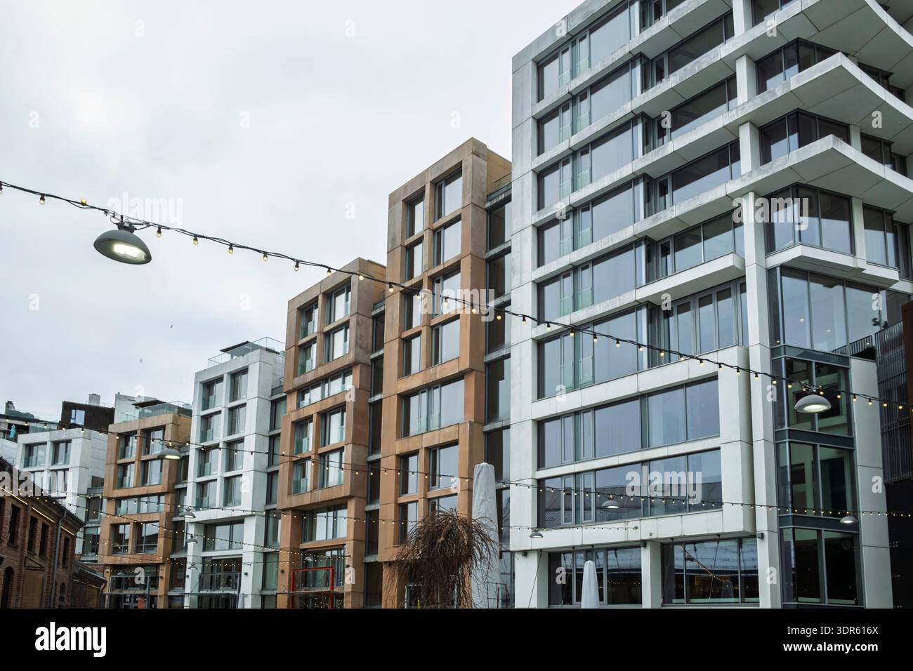 Edifici moderni nell'area Vulkan di Oslo, Norvegia Foto Stock