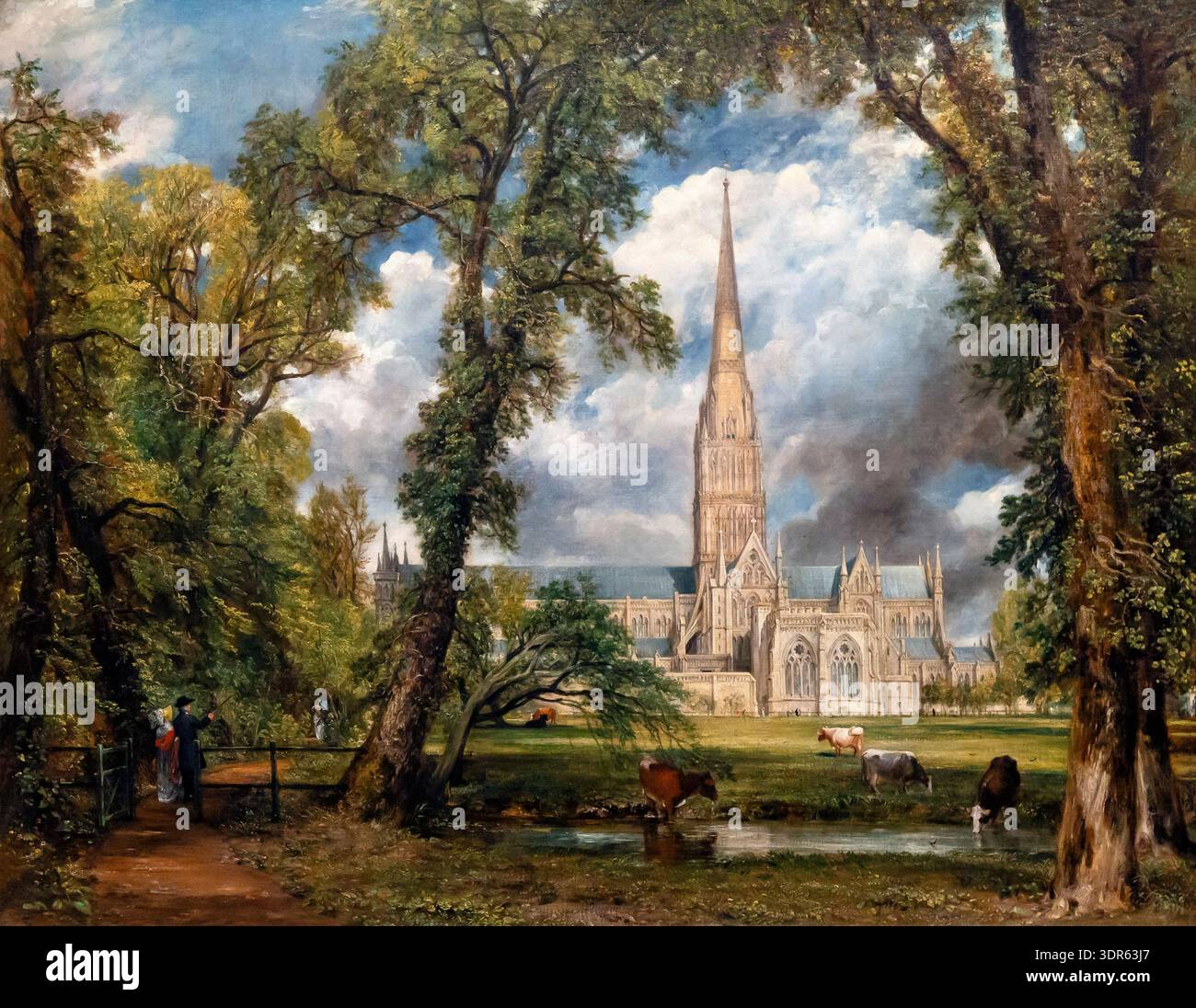 Salisbury Cathedral from the Bishop's Grounds, John Constable, 1823, Foto Stock
