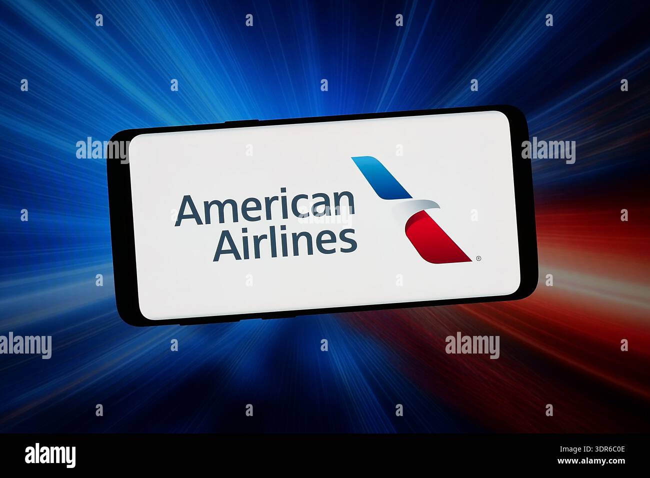 Stoccarda, Germania - 02-09-2026: In questa immagine, il logo della compagnia aerea statunitense American Airlines Inc. Viene visualizzato su uno smartphone Foto Stock