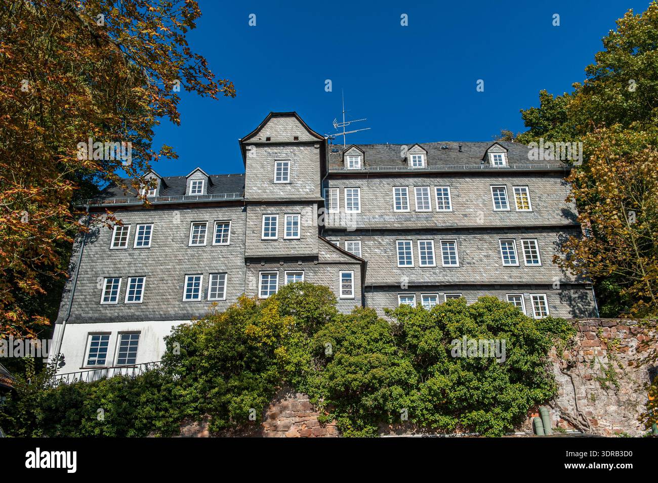 Casa di Bettina von Arnim a Marburgo, vista dal basso, bel tempo Foto Stock