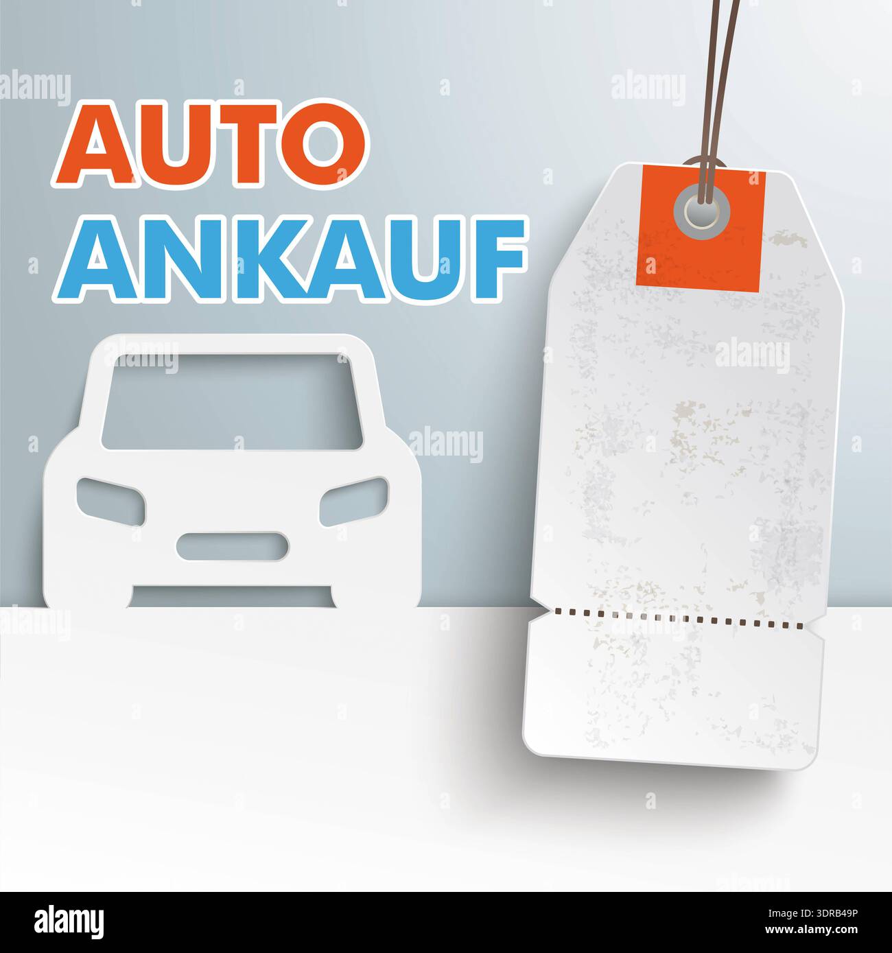 Prezzo copertina autoadesivo Autoankauf testo tedesco Autoankauf, Translate acquisto auto. Foto Stock