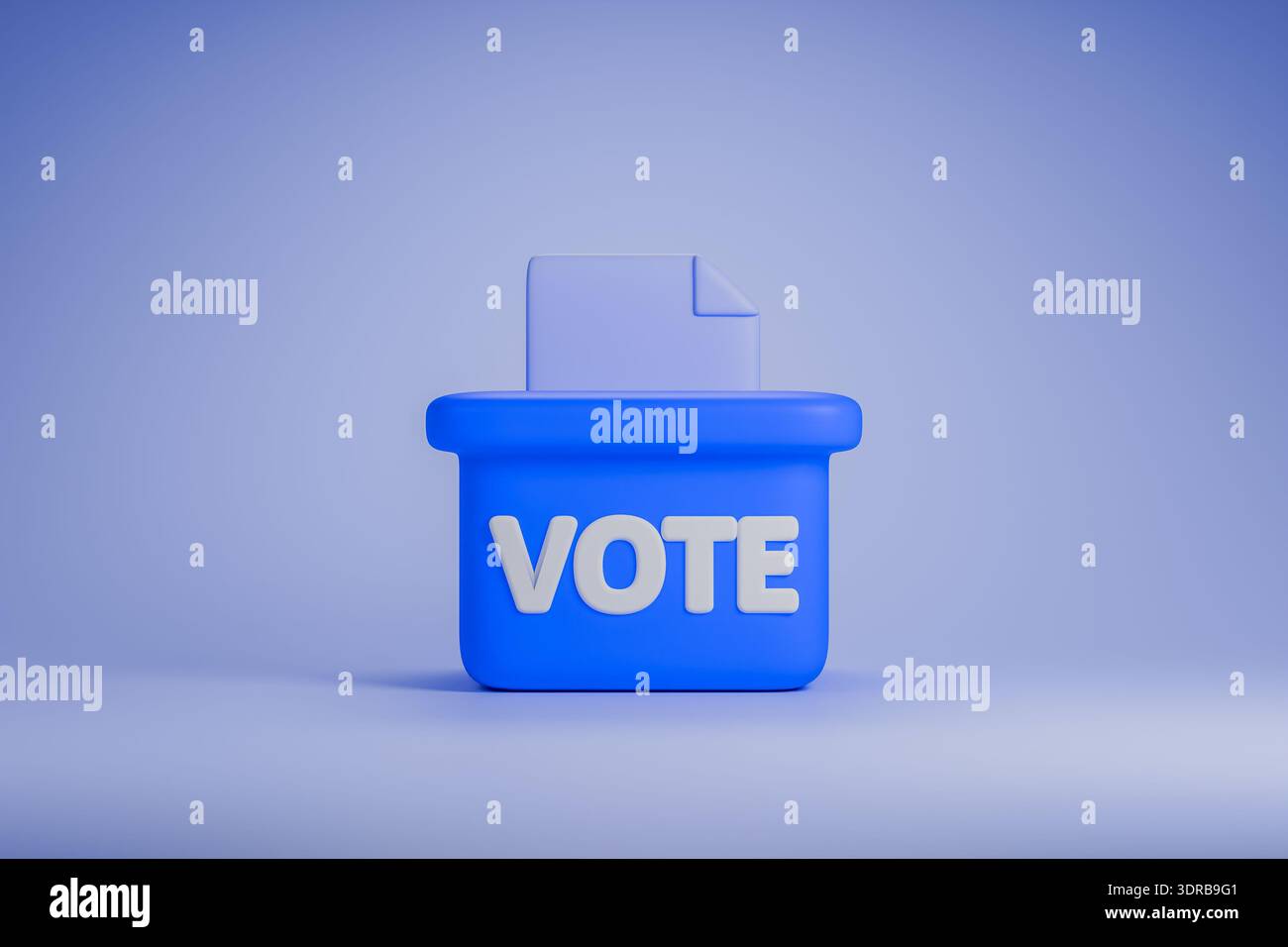 Votazioni blu per il concetto 3D del giorno delle elezioni e delle votazioni Foto Stock