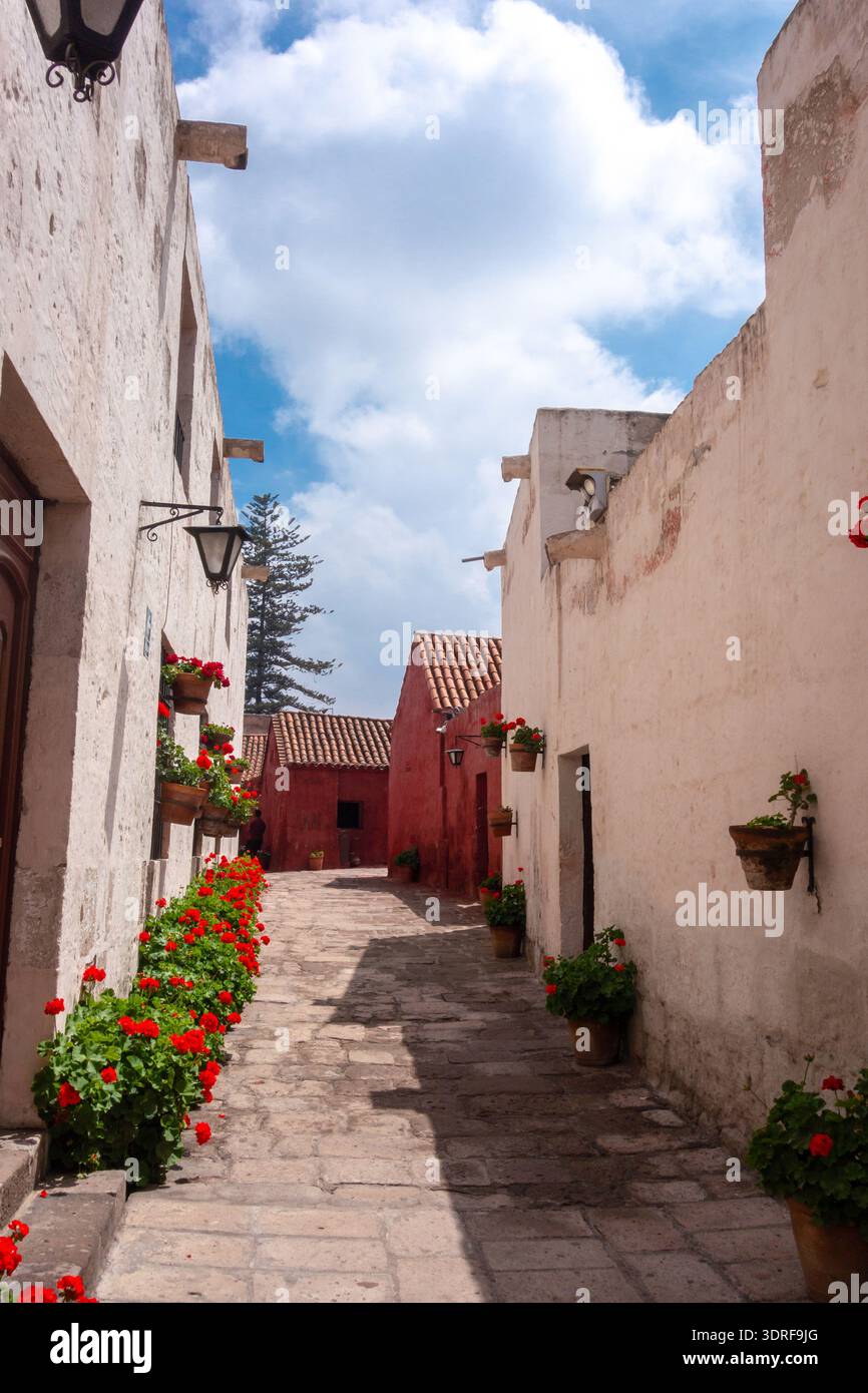 Cortili e giardini interni al monastero di Santa Catalina, Arequipa Foto Stock