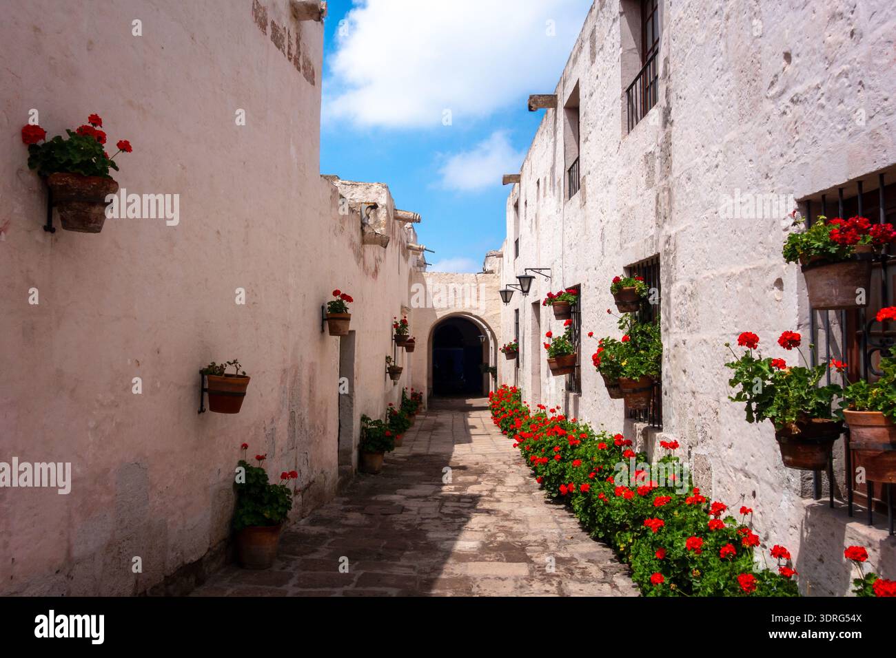 Cortili e giardini interni al monastero di Santa Catalina, Arequipa Foto Stock