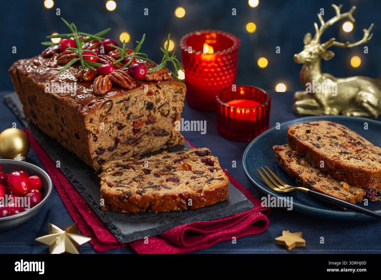 Torta di frutta con pane di Natale Foto Stock