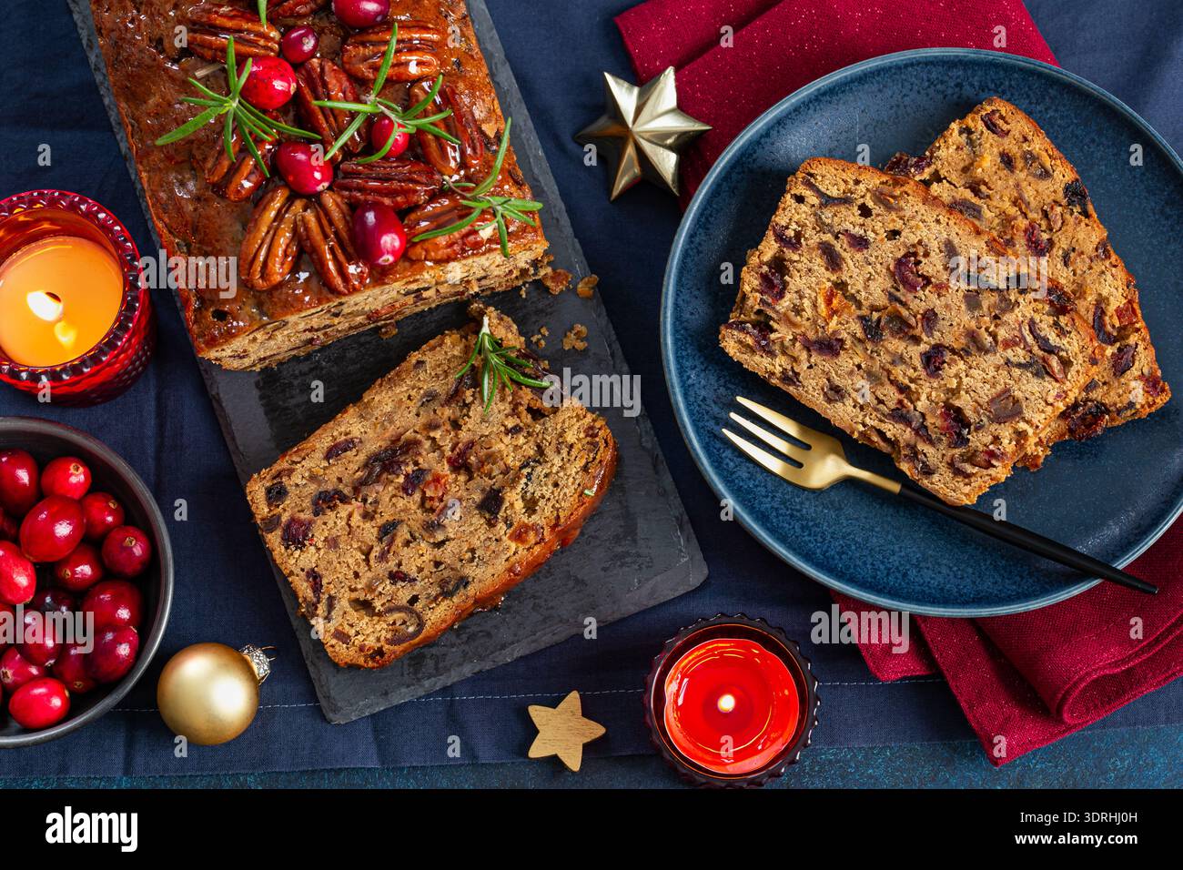 Torta di frutta con pane di Natale Foto Stock