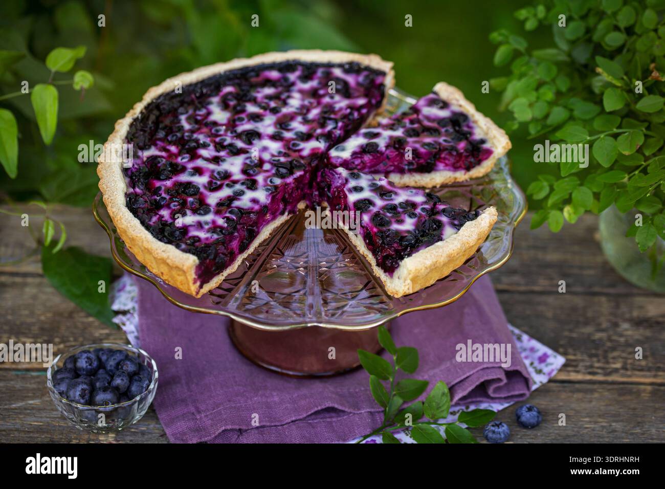 Torta finlandese di mirtilli Foto Stock
