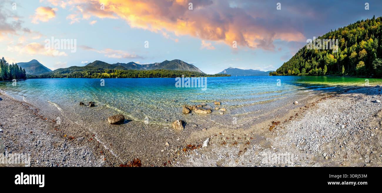 Walchensee, Lago, Baviera, Germania Foto Stock