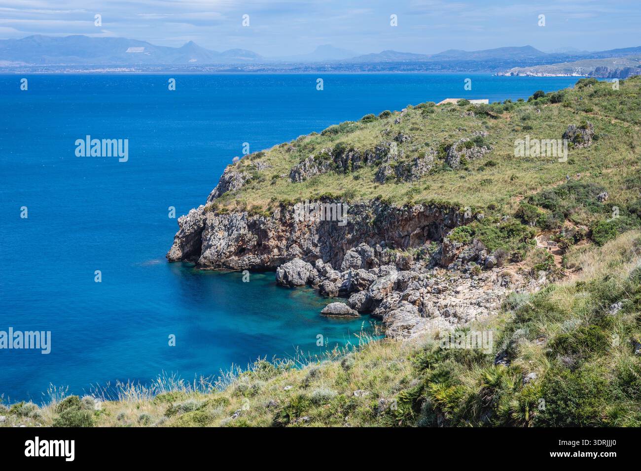 Riserva Naturale Orientale dello Zingaro parco naturale sul Golfo di Castellammareof Tirreno, la prima riserva in Sicilia, Italia Foto Stock
