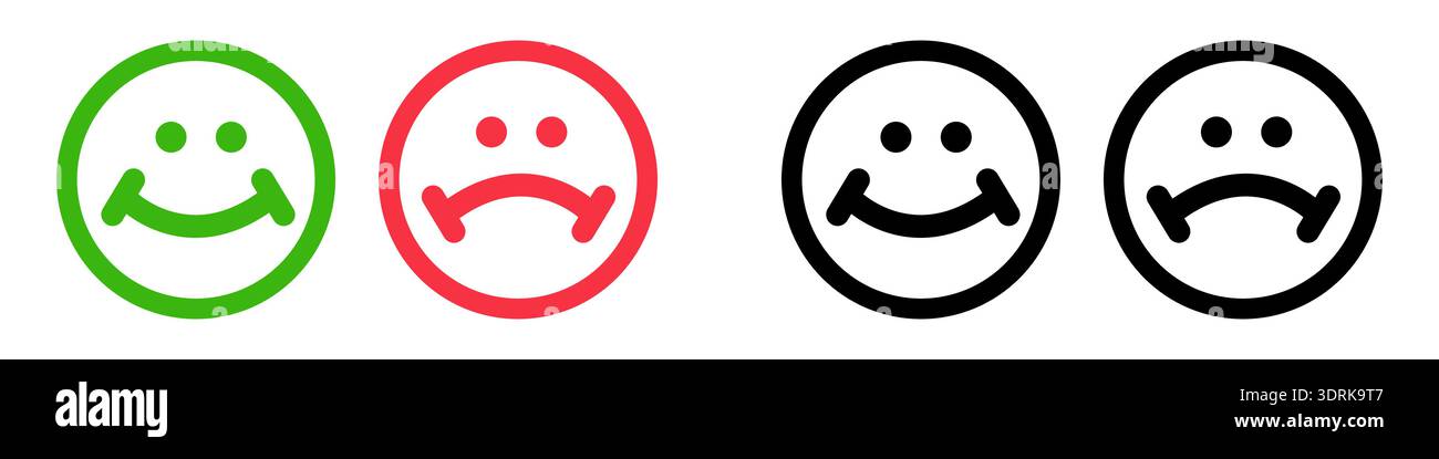 Colorate e monocromatiche, sorrisi e volti sgombri Illustrazione Vettoriale