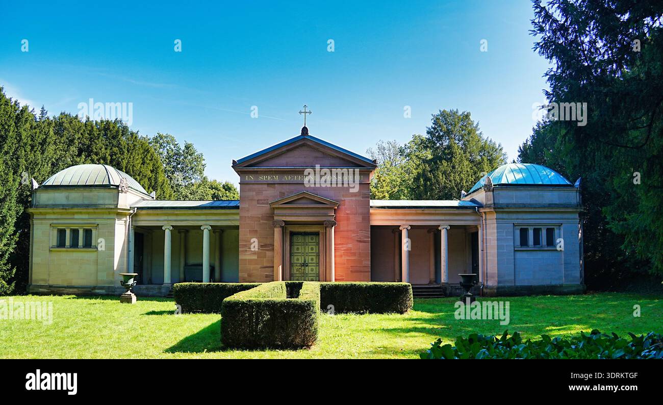Nuovo mausoleo nel Parco Rosenhöhe a Darmstadt, Assia, costruito nel 1810. Foto Stock