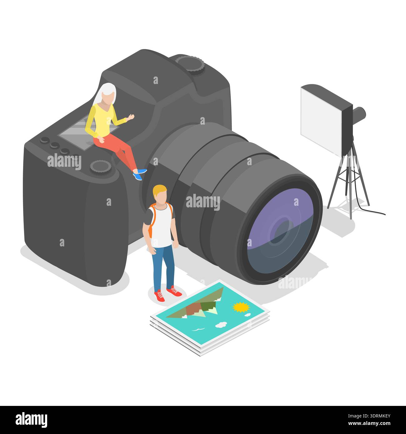 Illustrazione concettuale del vettore piatto isometrico 3D del fotografo Foto Stock